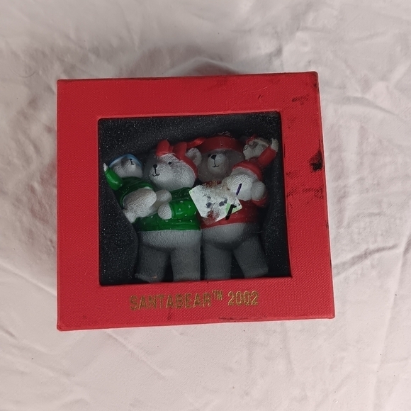 VTG Santa bear Christmas Ornament 2002 Marshall Fields Resin NEW Boxed Holiday - Picture 8 of 15